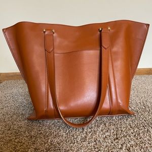 A New Day Faux Leather Brown Tote Bag Purse